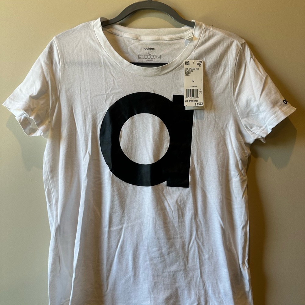 Adidas NWT ‘A’ Logo Tee Shirt Top Sz L